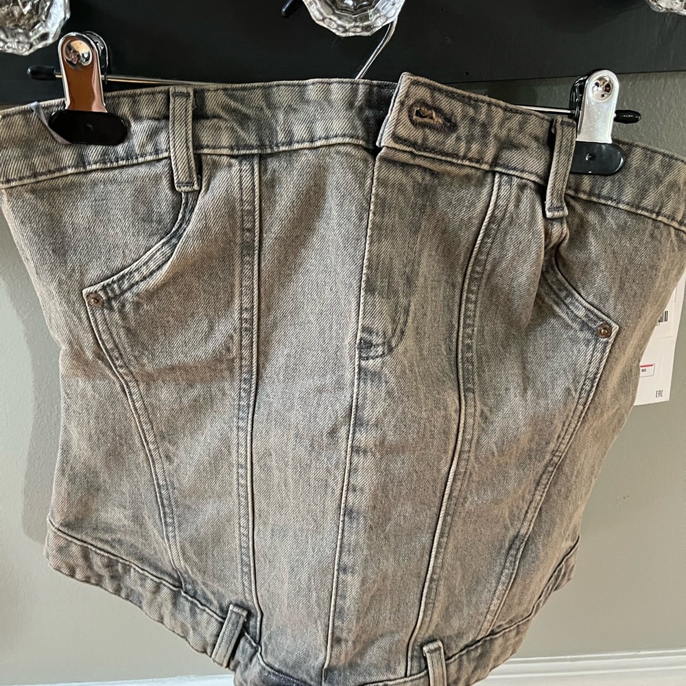 Zara Gray Women's Jean crop top